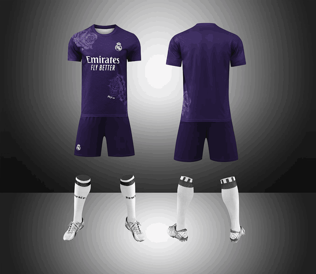 YQH#1190-24-25皇马联名版紫色16-28码 XS~3XL